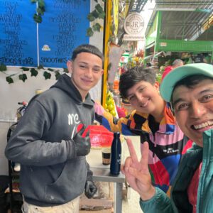 meeting local vendors at Paloquemao Market Tour