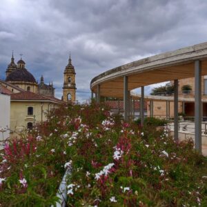 bolivar_square_view_from_above_with_flowers_bogota_layover_tour_zebra_fisgona