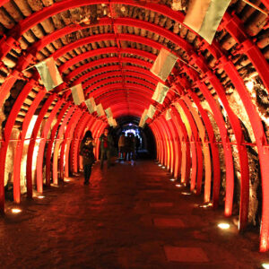 red_underground_tunnel_guatavita_lake_salt_cathedral_tour_zebra_fisgona_bogota